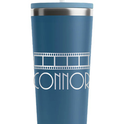 Movie Theater RTIC Everyday Tumbler with Straw - 28oz - Steel Blue - Double-Sided (Personalized)