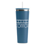 Movie Theater RTIC Everyday Tumbler with Straw - 28oz - Steel Blue - Double-Sided (Personalized)