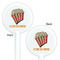 Movie Theater White Plastic 5.5" Stir Stick - Double Sided - Round - Front & Back
