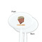 Movie Theater White Plastic 7" Stir Stick - Single Sided - Oval - Front & Back