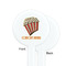 Movie Theater White Plastic 7" Stir Stick - Single Sided - Round - Front & Back