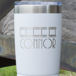 Movie Theater 20 oz Stainless Steel Tumbler - White - Double Sided (Personalized)