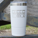 Movie Theater 20 oz Stainless Steel Tumbler - White - Double Sided (Personalized)