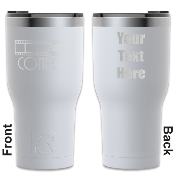 Custom Movie Theater RTIC Tumbler - White - Engraved Front & Back (Personalized)