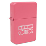 Movie Theater Windproof Lighter - Pink - Double Sided (Personalized)