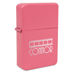 Movie Theater Windproof Lighter - Pink - Double Sided & Lid Engraved (Personalized)