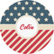 Stars and Stripes 1" Multipurpose Round Labels - Single Sticker