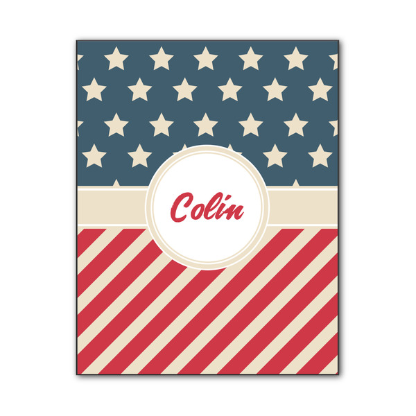 Custom Stars and Stripes Wood Print - 11x14 (Personalized)