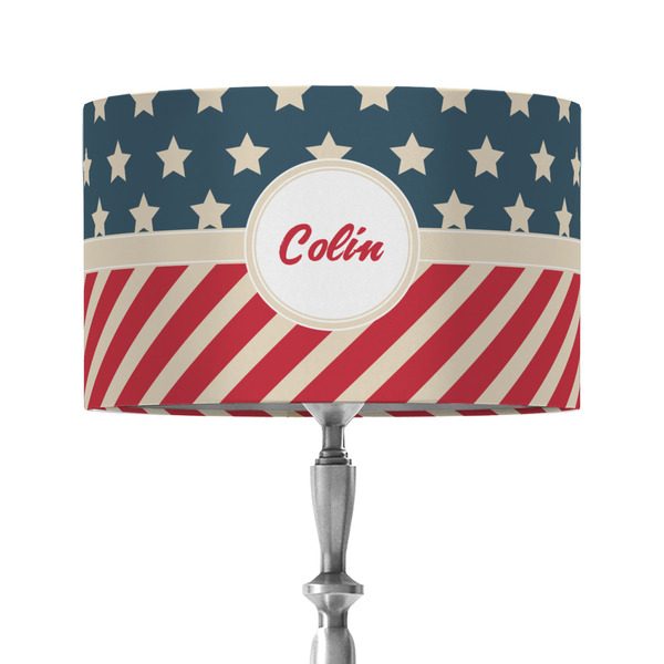 Custom Stars and Stripes 12" Drum Lamp Shade - Fabric (Personalized)