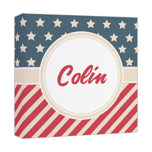 Custom Stars and Stripes Canvas Print - 12x12 (Personalized)