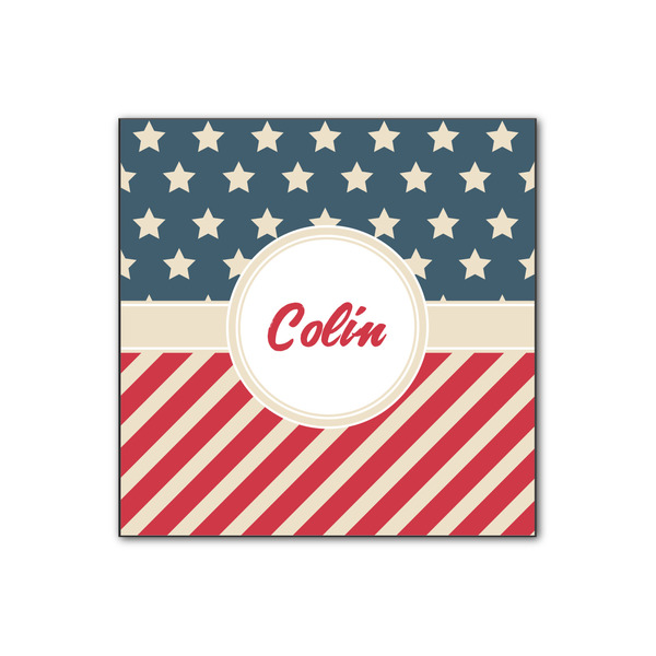 Custom Stars and Stripes Wood Print - 12x12 (Personalized)