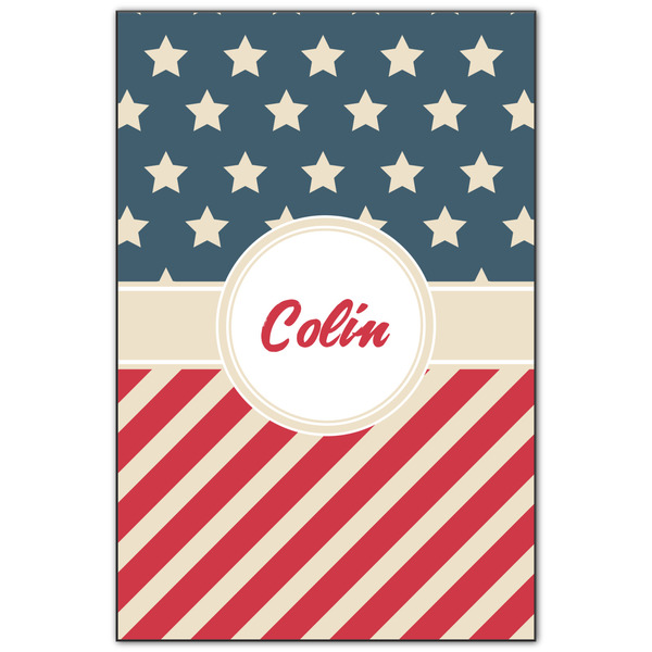 Custom Stars and Stripes Wood Print - 20x30 (Personalized)