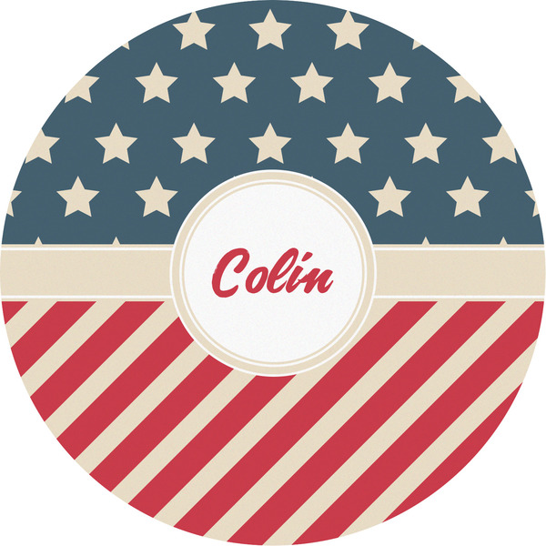 Custom Stars and Stripes Multipurpose Round Labels - 5" (Personalized)