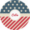 Stars and Stripes 5" Multipurpose Round Label - Single Sticker