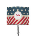 Stars and Stripes 8" Drum Lamp Shade - Fabric (Personalized)