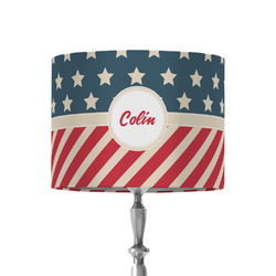 Stars and Stripes 8" Drum Lamp Shade - Fabric (Personalized)