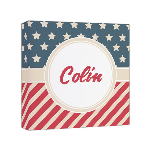 Custom Stars and Stripes Canvas Print - 8x8 (Personalized)