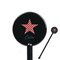 Stars and Stripes Black Plastic 5.5" Stir Stick - Round - Closeup
