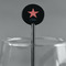 Stars and Stripes Black Plastic 5.5" Stir Stick - Round - Main