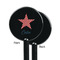Stars and Stripes Black Plastic 5.5" Stir Stick - Single Sided - Round - Front & Back