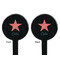 Stars and Stripes Black Plastic 7" Stir Stick - Double Sided - Round - Front & Back