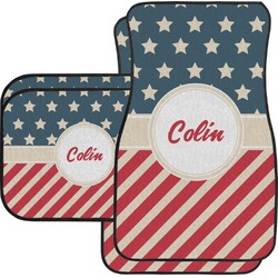 Stars and Stripes Car Floor Mats Set - 2 Front & 2 Back (Personalized)