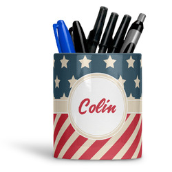 Stars and Stripes Ceramic Pen Holder