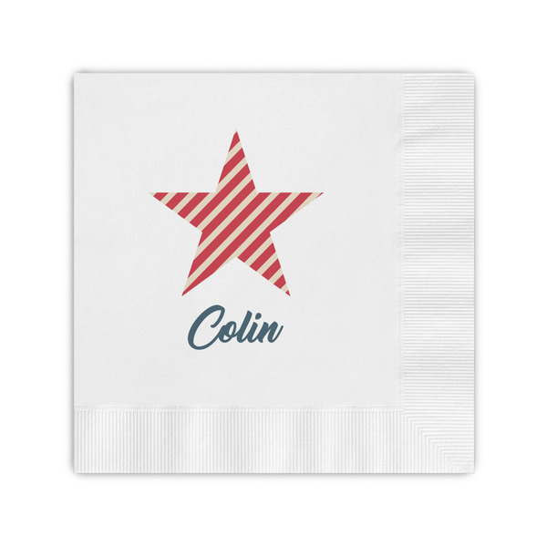 Custom Stars and Stripes Coined Cocktail Napkins (Personalized)