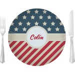 Stars and Stripes 10" Glass Lunch / Dinner Plates - Single or Set (Personalized)