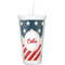 Stars and Stripes Double Wall Tumbler with Straw (Personalized)