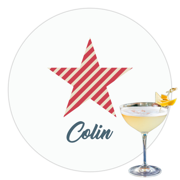 Custom Stars and Stripes Printed Drink Topper - 3.5" (Personalized)