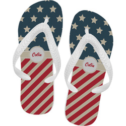 Stars and Stripes Flip Flops - Large (Personalized)