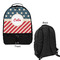 Stars and Stripes Large Backpack - Black - Front & Back View