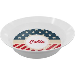 Stars and Stripes Melamine Bowl - 12 oz (Personalized)