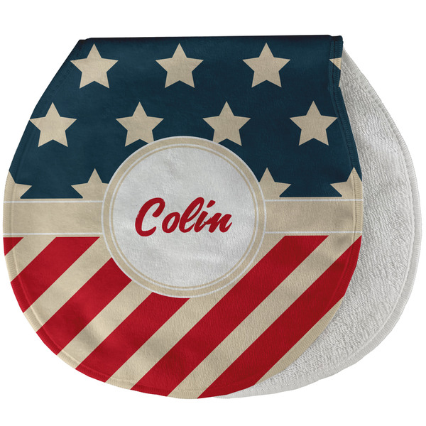 Custom Stars and Stripes Burp Pad - Velour w/ Name or Text