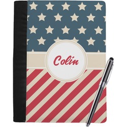 Stars and Stripes Notebook Padfolio - Large w/ Name or Text