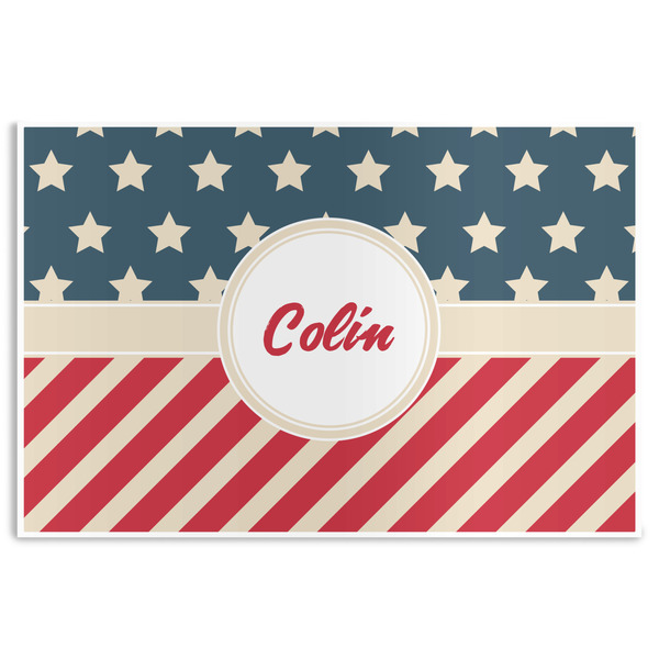 Custom Stars and Stripes Disposable Paper Placemats (Personalized)