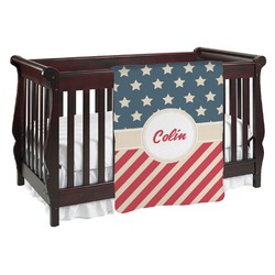 Stars and Stripes Baby Blanket (Double Sided) (Personalized)