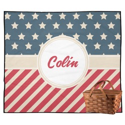 Stars and Stripes Outdoor Picnic Blanket (Personalized)