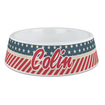 Stars and Stripes Plastic Dog Bowl - Large (Personalized)