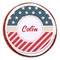 Stars and Stripes Printed Icing Circle - Large - On Cookie