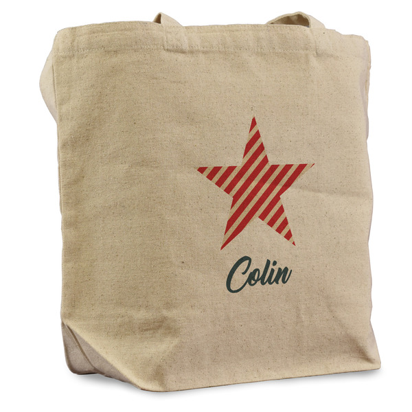 Custom Stars and Stripes Reusable Cotton Grocery Bag - Single (Personalized)