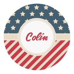 Stars and Stripes Round Decal - Small (Personalized)