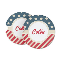 Stars and Stripes Sandstone Car Coasters - Set of 2 (Personalized)