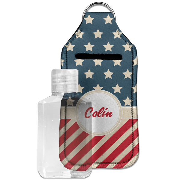 Custom Stars and Stripes Hand Sanitizer & Keychain Holder - Large (Personalized)