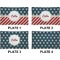 Stars and Stripes Set of Rectangular Dinner Plates (Approval)