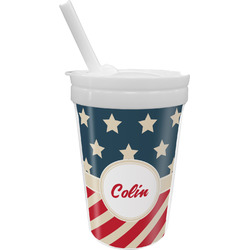 Stars and Stripes Sippy Cup with Straw (Personalized)