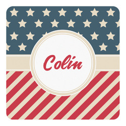 Stars and Stripes Square Decal - XLarge (Personalized)