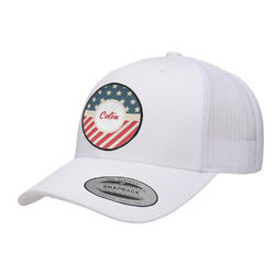 Stars and Stripes Trucker Hat - White (Personalized)