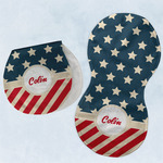 Stars and Stripes Burp Pads - Velour - Set of 2 w/ Name or Text